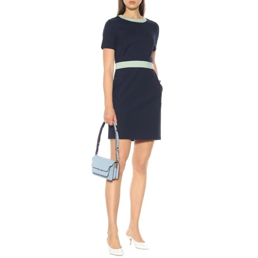 Tory Burch Colorblock Ponte Dress in Navy Large Womens Sheath